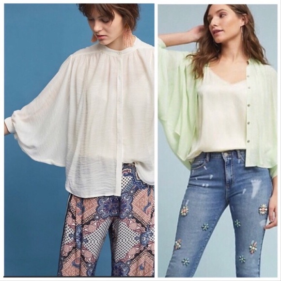 Maeve button down dolman sleeve top Anthropologie - Picture 2 of 7